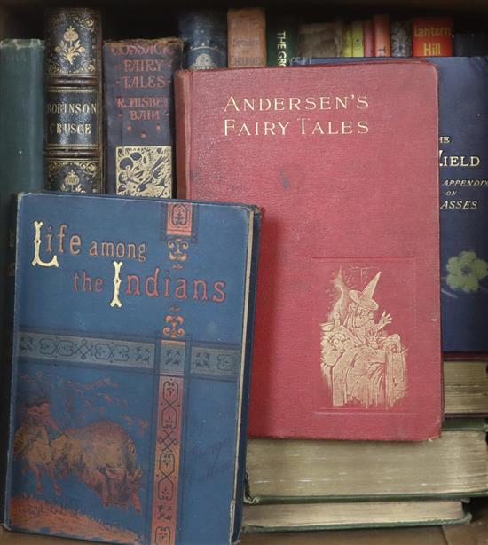 A quantity of mixed books including Defoe, Daniel Robinson Crusoe, Cassell, Petter and Gilpin, Cossack fairy tales, illustrated by Nisb